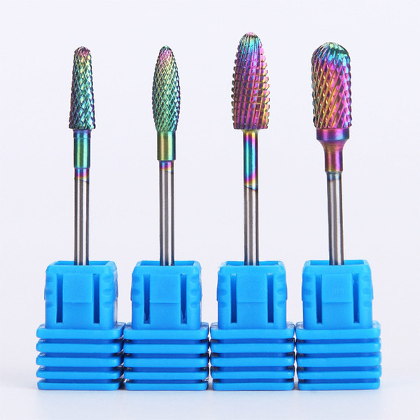 Rainbow Grinding Drill Bits Nail Art Gel Polish Cuticle Dead Skin Removal Sanding Files Electric Manicure Machine Accessory New