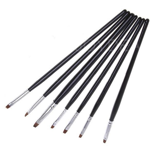 7pc per bag Black Handle softly Mink Hair Nail art Brush PEN Tools Painting beauty nail brush Doting PEN 10bag/lot