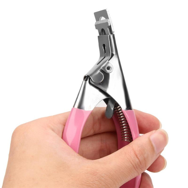 2019 False Nail Clipper Nail Cutter Stainless Steel Acrylic Gel Nail Art Tools Tips Manicure Trimming Pink