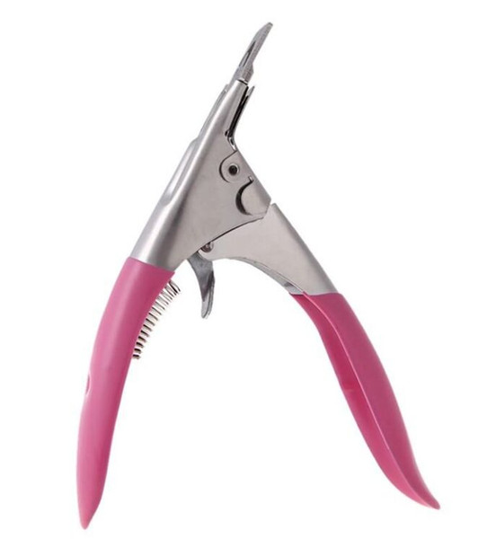 False Nail Clipper Fake Nail Clipper Cutter Stainless Steel Acrylic Gel Art Tools Tips Manicure Trimming Pink