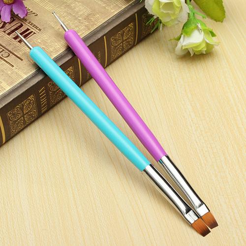 2-Ways Nail Brush for Manicure Brushes for Nails Design Art Pinsel Painting Dotting Acrylic UV Gel Polish Liners Tool 8LS5