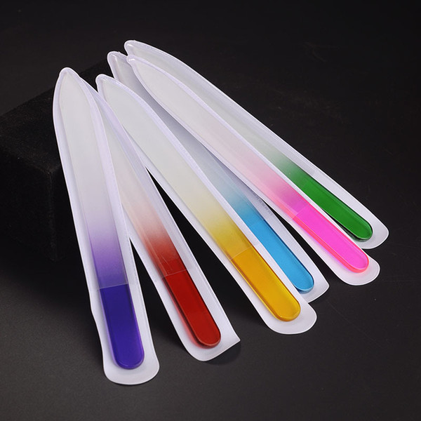 Glass Nail Files 100X 9*0.35cm Durable Crystal File Buffer Nail Art Buffer Files For Manicure UV Polish Tool Nail Art 2019 NEW