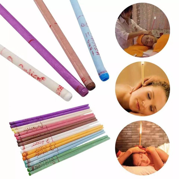 Free Indian Aromatherapy Natural Beewax straight Ear Candles Ear Care Candles Remove Earwax Refreshing Detox Ear Candle 8 colors to choose