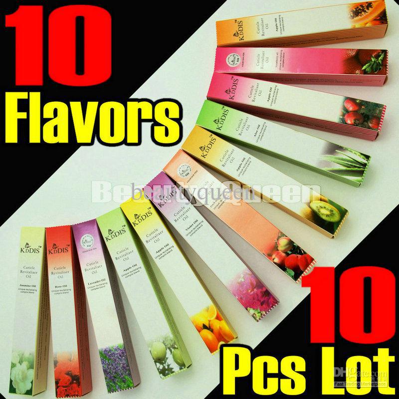 10 Pcs/Lot 10 FLAVORS CUTICLE REVITALIZE OIL PEN MIX TASTE NAIL ART TREATMENT KIT SET NEW FREE SHIP