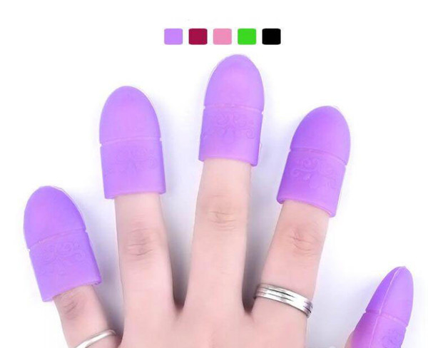 5pcs Nail Art Tips UV Gel Polish Remover Wrap Silicone Elastic Soak Off Cap Clip Manicure Cleaning Varnish Tool Reusable Finger New Arrival