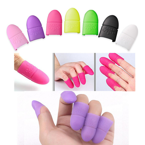 5pcs Nail Art Tips UV Gel Polish Remover Wrap Silicone Elastic Soak Off Cap Clip Manicure Cleaning Varnish Tool Reuseable Finger