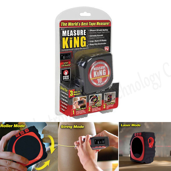 1PC Precise Measure King 3-in-1 Digital Tape Measure String Mode Sonic Mode & Roller Universal 3 in 1 Measuring Tools king