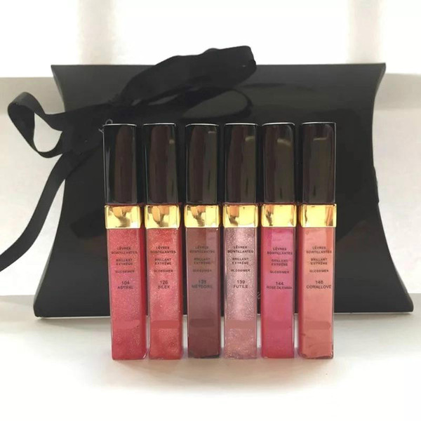 Famous Luxury Brand Brillant extreme Glossimer Liquid Lipstick Lip Gloss 6pcs/set Lipgloss Set with bag