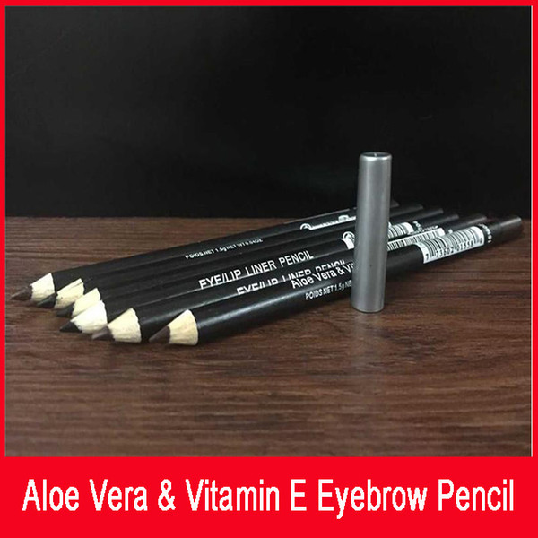 Eye/Lip Liner Pencil With Pencil Sharpener Aloe Vera & Vitamin E Black/Brown Color Waterproof Eyebrow Eyeliner 1.5g 0.04oz