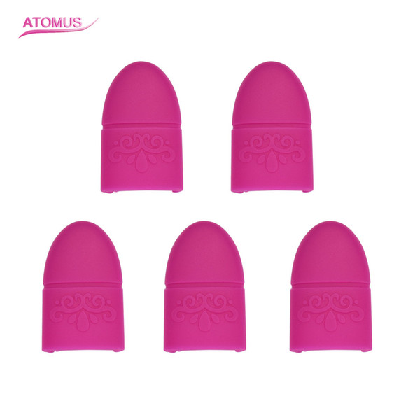 5 Pcs/Set Reusable Soft Silicone Armor Unloading Fingernail Nail Polish Tips UV Gel Polish Remover Wrap Silicone Elastic Soak Manicure Clean