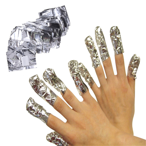 100 pcs Aluminium Foil Nail Art Soak Off Acrylic Gel Removal Wraps Remover Wraps Remover Makeup Tool