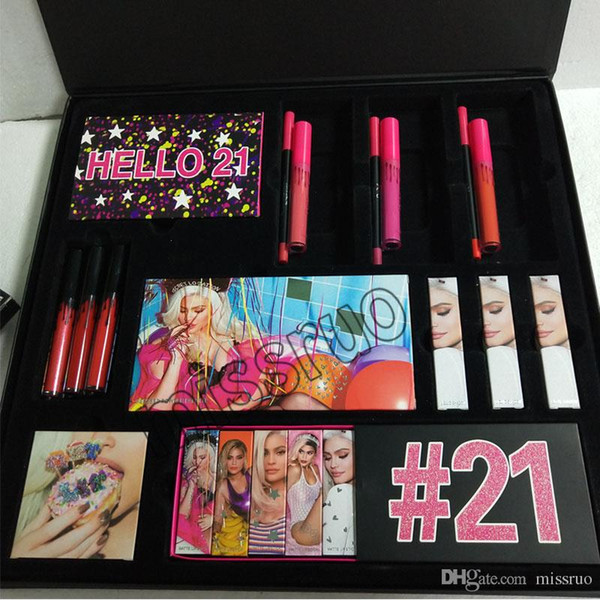 Hello 21 Birthday collection makeup set 21st birthday lipstick set Birthday kit set big box