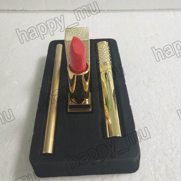 Hot New Brand Makeup Set 3pcs/Set Mascara Lipstick Eyeliner 3 in 1 SET 2 styles Set A/B Cosmetics DHL Shipping.