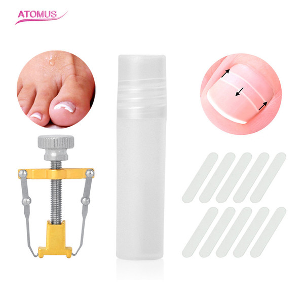 1 Set Metal Stainless steel Nail Treatments With Sticker Tool Toe Paronychia Corrector Lifter Ingrown Toenail Lifter Fixer Nail Treatment