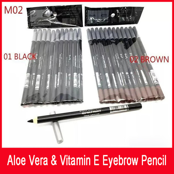 Makeup Eye/Lip Liner Pencil With Sharpener Aloe Vera & Vitamin E Black/Brown Eyebrow Pencil 1.5g