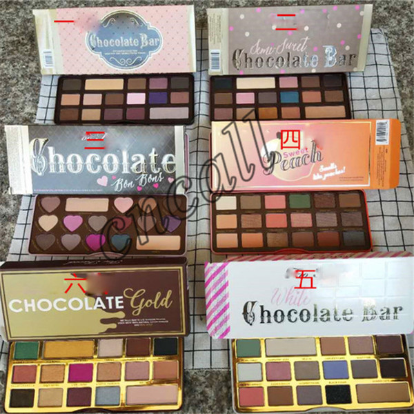 Hot Face Makeup Sweet peach Eye Shadow White Chocolate Bar Semi-sweet 16colors Semi Sweet Chocolate Gold Gingerbread Eyeshadow Palette