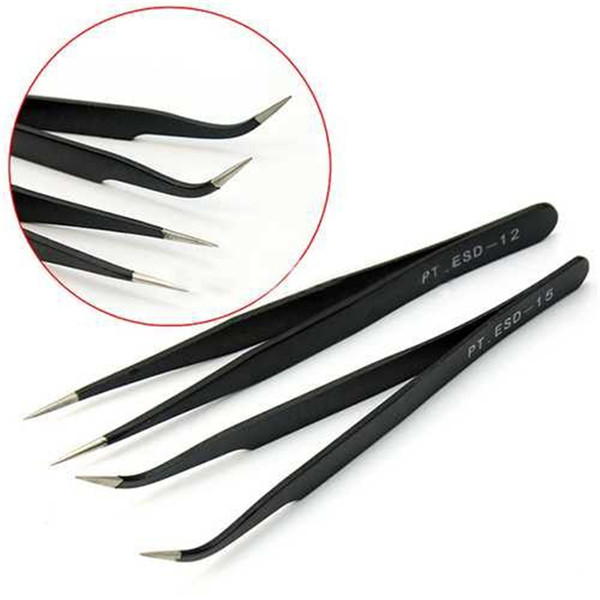 High-quality nail black tweezers high-quality anti-static nail clips folder drill jewelry special nail tools Nails Art & Salon MG0212020