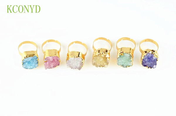 Natural crystal bud ring ShuiJingJing buds vug The adjustable ring ring openings