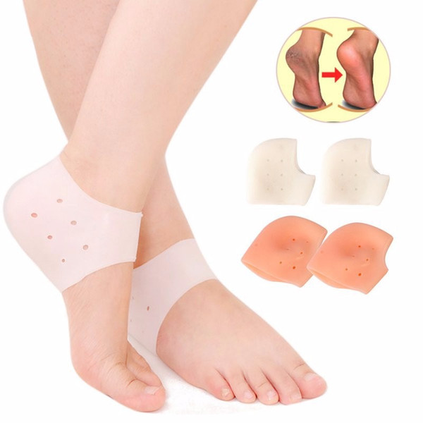 One Pair Foot Care Soft Sock With Holes Made By Silicone AntiCracking Pad Moisturizing Gel Heel Socks Cracked Foot Care Protectors