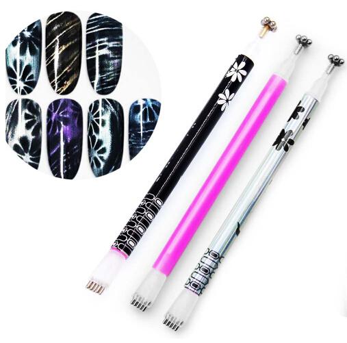 Nail Art Magnet Stick Cat Eyes Double Headed Magnet for Nail Gel Polish 3D Line Strip Effect Strong Magnetic Pen Tools