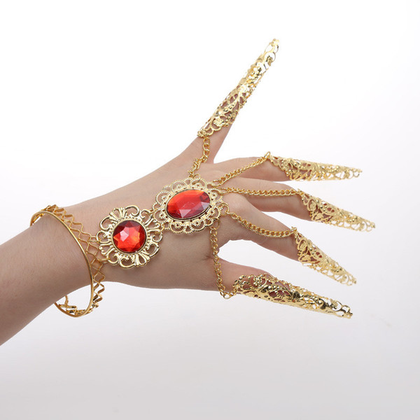 Finger set indian dance accessories ring bracelet dance accessories show props long fingers DHL freeshipping