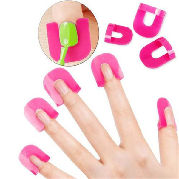 26 Pcs 10 sizes Curve Shape Spill-proof Finger Cover Sticker Nail Polish Varnish Holder free shipping BS001