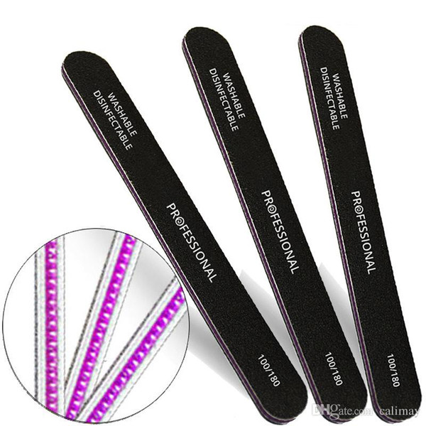 100Pcs/lot Nail Art Files 100/180 Buffer Sandpaper Disposable Nail Sanding Polishing Nail Files Papersand Foam Manicure Pedicure Tools