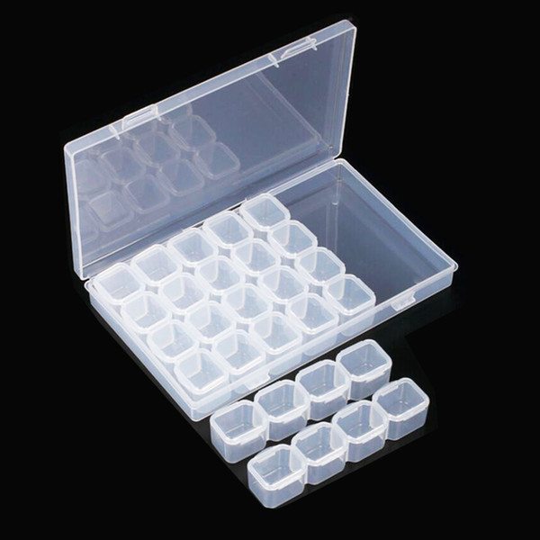 28 Grids Storage Boxes For Embroidery Diamond Case Stitch Tools Nail Art Jewelry Box Medicine Diamond Painting Accessory H041