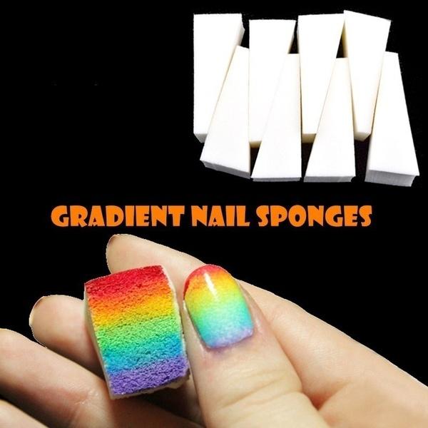 8PCs/set Woman Salon Nail Sponges for Acrylic Makeup Manicure Nail Art Accessory Foundation Sponge