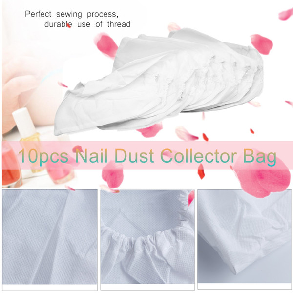 White 10PCS/set Professional Nail Dust Collector Bag for Nail Suction Collector Vacuum Cleaner Replacement Bags Nail Art Salon Tools