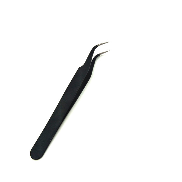 Art Acrylic Gel Picking Tool Rhinestones Gem Decor Black Eyelash Tweezers Anti-static Diy Hand Clip 1.0mm Black Tweezers