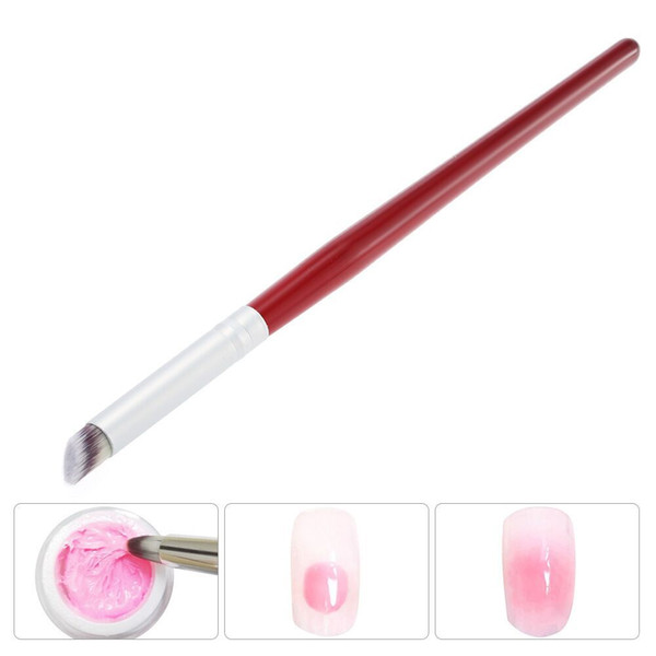 Gradient Color Nail Art Brush Dye Drawing Painting Angled Brush Pen Polish Gradual Blooming Tips Wood Handle brushes TTA401