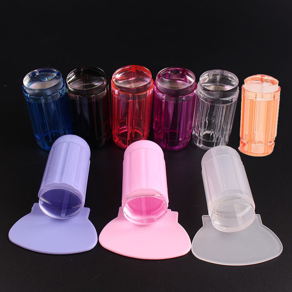 9 Colors Jelly Silicone Nail Art Stamper Scraper Nail Stamp Plate Tool Manicure Nail Art Stamping Tool