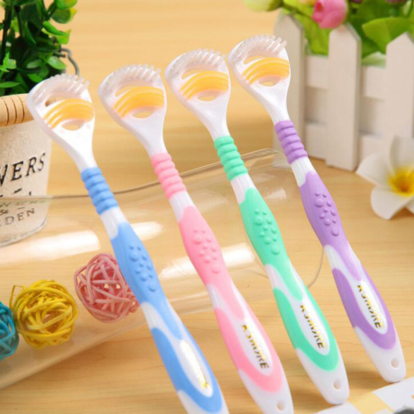 Whosesale K SHORE Hot Tongue Clean Toothbrush Gingival Dew Double Clean Tongue Coat Brush Anti-skid Handle Gold 908