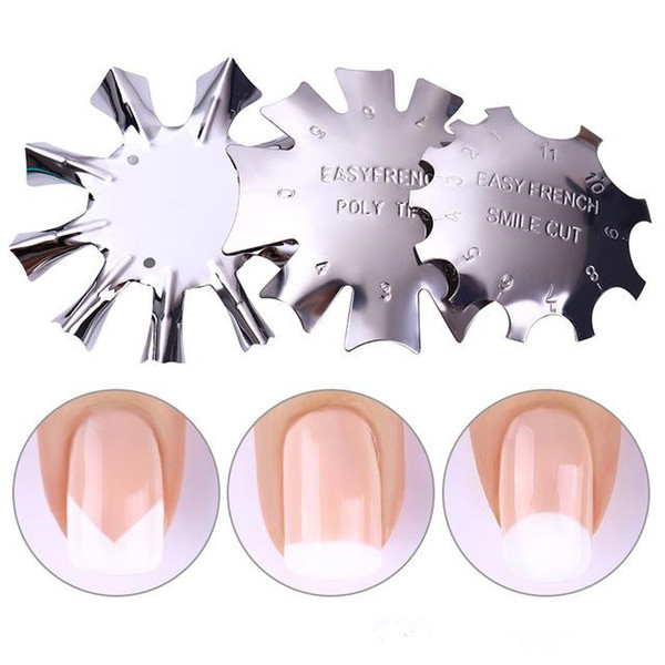 French Line Edge Nail Cutter Stencil Tool Smile Shape Trimmer Clipper Styling Forms Manicure Nail Art Tools