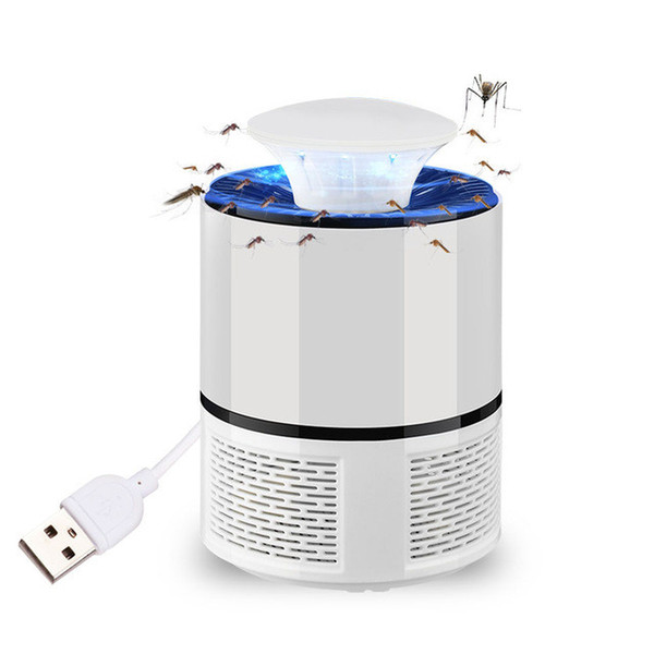 USB Mosquito Killer Lamp Electric Anti Mosquito Trap LED Bug Zapper Black / White