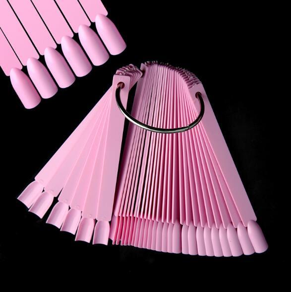 50 pieces of fan-shaped nail polish swatches False Nails a piece of Nail color card pink card nail supplies wholesale tools