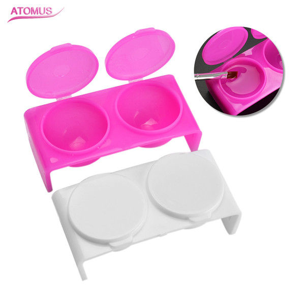 2pcs Professional Nail Brush Washing Bucket Nail Art Pen Clean Cup Brush Washing Water Container Liquid Holder Brush Cup