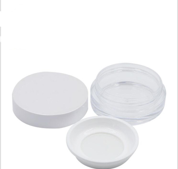 wholesale Plastic Mineral Powder Jars 5ml Clear Jars With Black White Lid Sifter Powder Round Containers