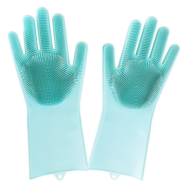 HOT Magic Silicone Cleaning Brush Scrubber Gloves Heat Resistant, Great for Dish wash, Cleaning