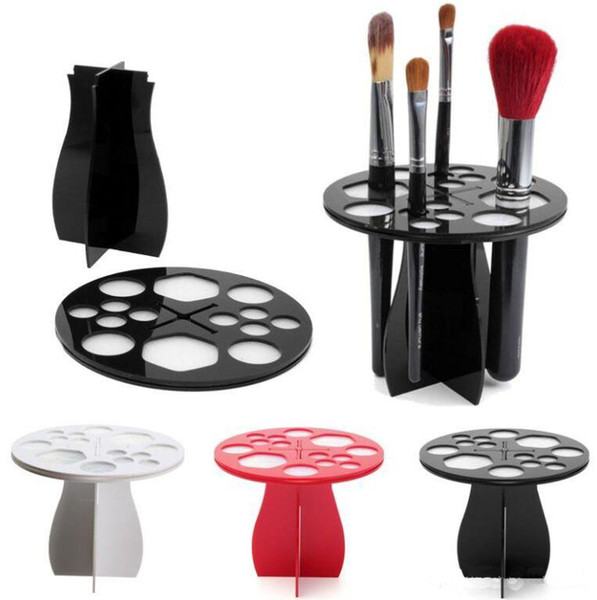 Useful Acrylic Cosmetic Dryer Makeup Brushes Holder Stand Cosmetic Dryer Holder Puff Eye Shadow Pen Storage