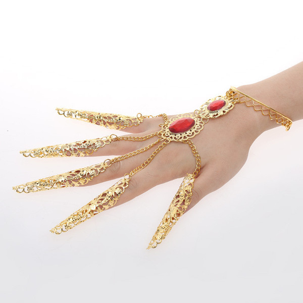 Finger set indian dance accessories ring bracelet dance accessories show props long fingers