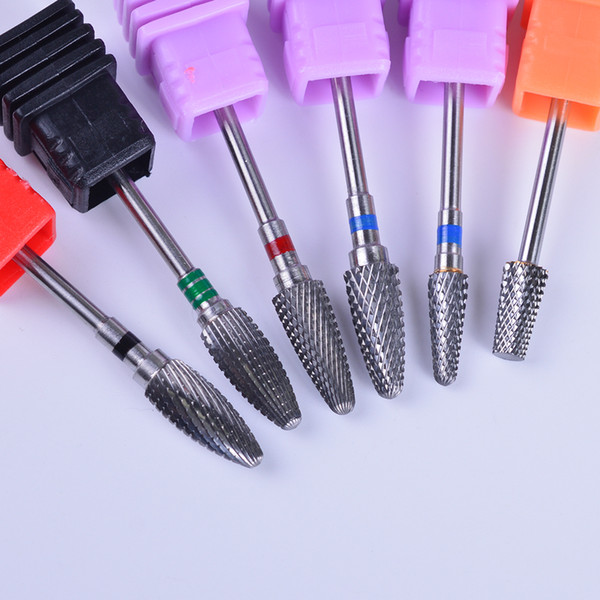 nail bits 1pcs Flame Tungsten Carbide Nail Bit Rotary Burrs Electric Bits For Manicure Drill Accessories Milling Cutter SA10-15