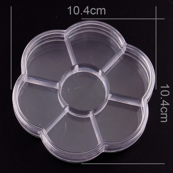 Clear Plum Box Plastic Storage 7 Grid Compartments DIY Tool Nail Art Jewelry Accessory Stones Crafts Case Container