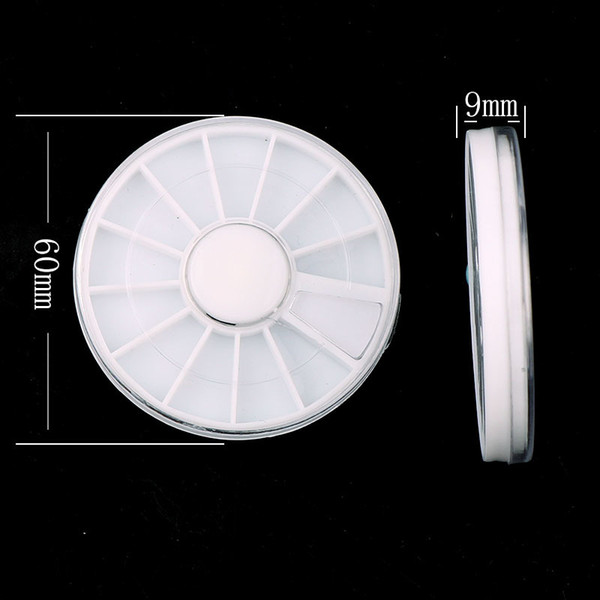 6cm White 12 Grid Round Box Plastic Storage DIY Tool Nail Art Decoration Jewelry Accessory Stones Crafts Case Container