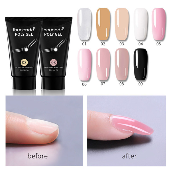 Wholesale 30ml Nail Extension Gel Nail Art UV Gel Solid Paperless Gel Transparent Builder Tips Nail Extension Glue