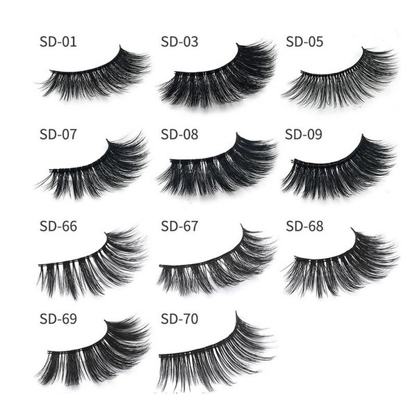 In Stock 24-hour ship Multistyles Selling Real Siberian 3D Mink Full Strip False Eyelash Long Individual Eyelashes Mink Lashes Extension