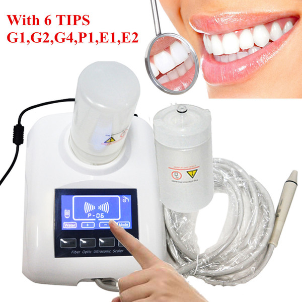 Portable Dental Ultrasonic Scaler push button control Handpiece Tube Connection Detachable whith two bottles and 6 working tips YS-CS-B