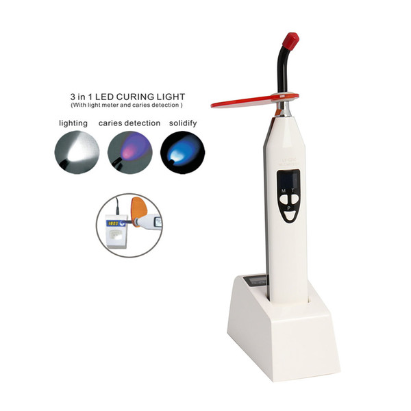 Dental LED Curing Light Cure Light Cure Lamp with Light Meter Caries Detection (Black)