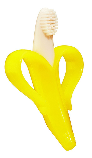 Banana Infant Training Toothbrush and Teether, Yellow